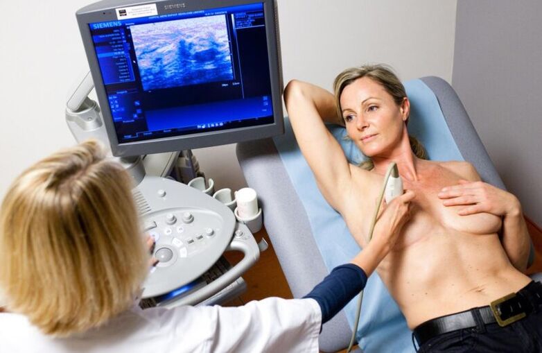 Ecografía das glándulas mamarias antes do aumento de mama con ácido hialurónico